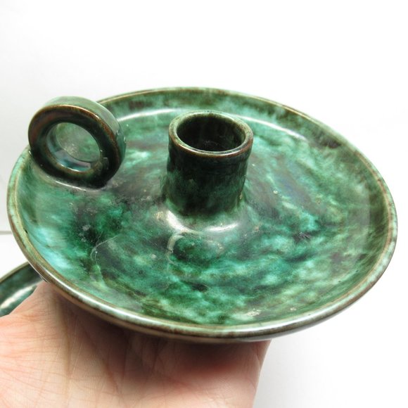 Green Pottery Candle Holders - Picture 8 of 16